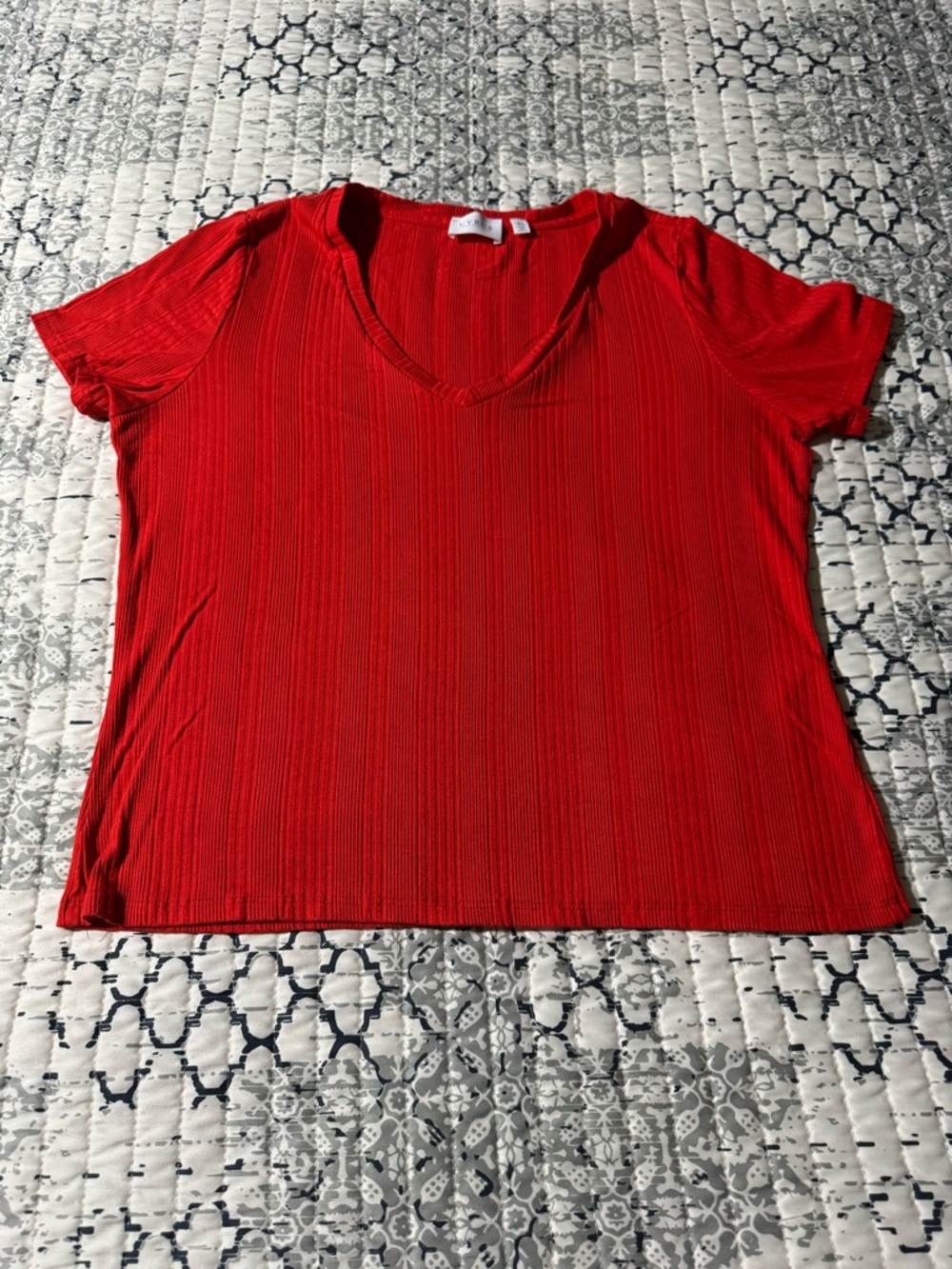 Cyrus Essential Orange Knit Vee Neck Top Ladies XL